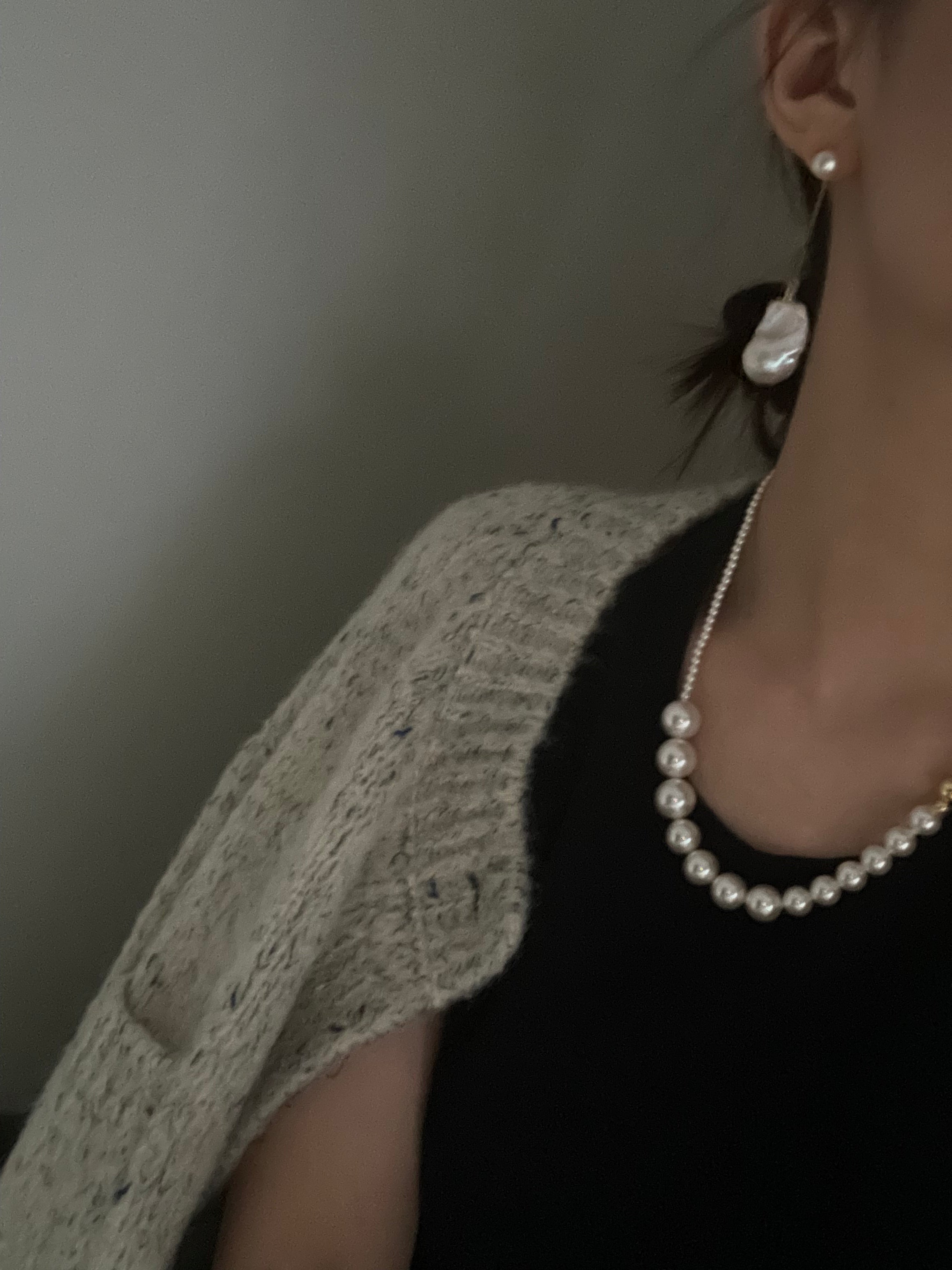 Asymmetric Baroque Freshwater Pearl Drop Earrings