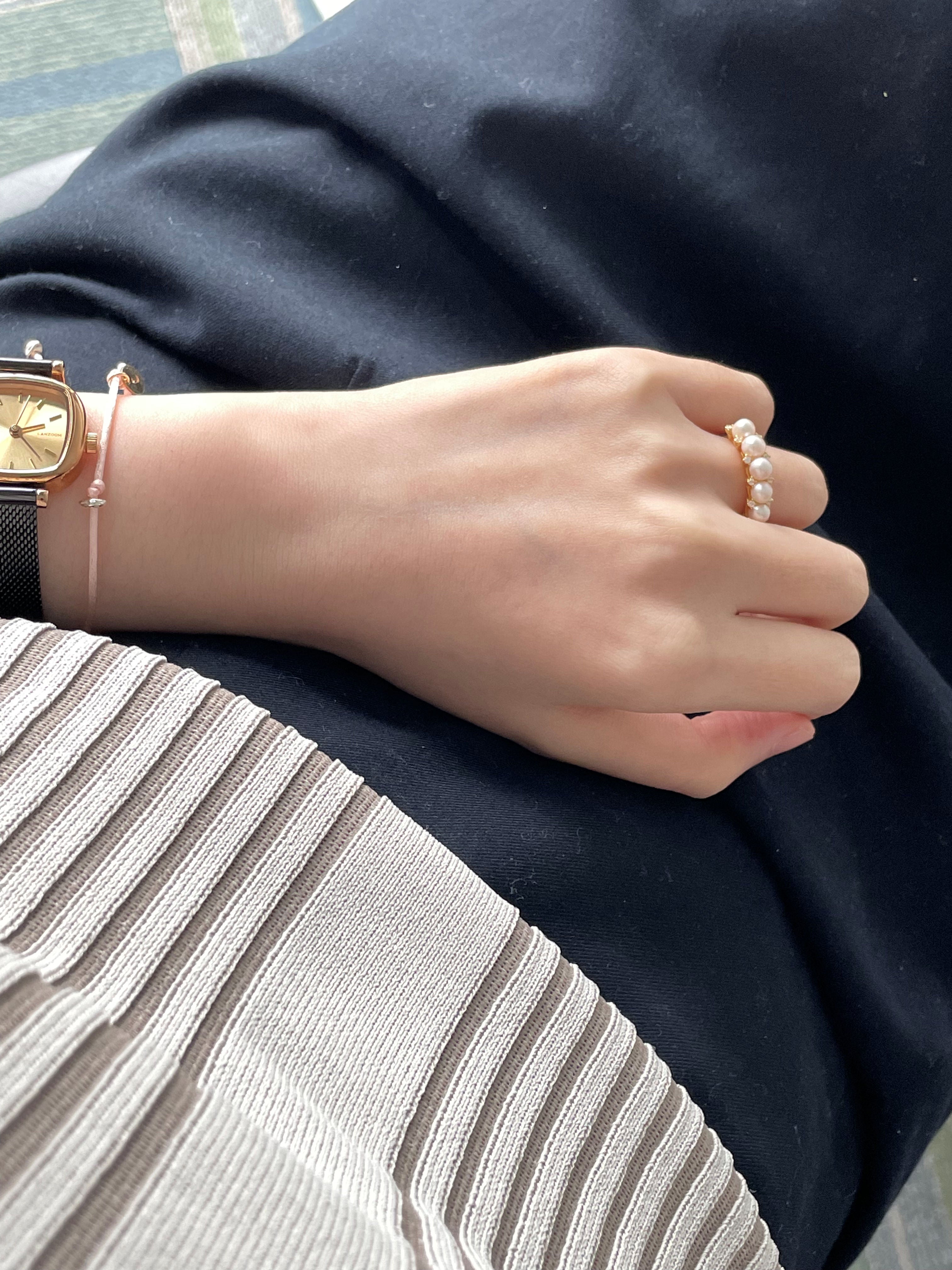 Elegant Freshwater Pearl Ring Gold Vermeil & Diamond Accent